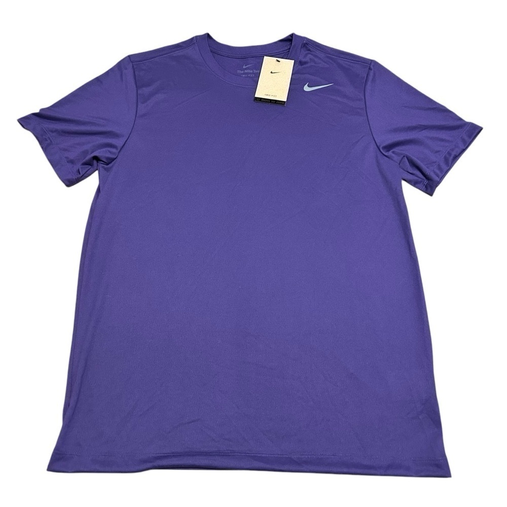 Nike Men's Team Legend Crew Short Sleeve Purple/Silver NWT - Picture 6 of 8